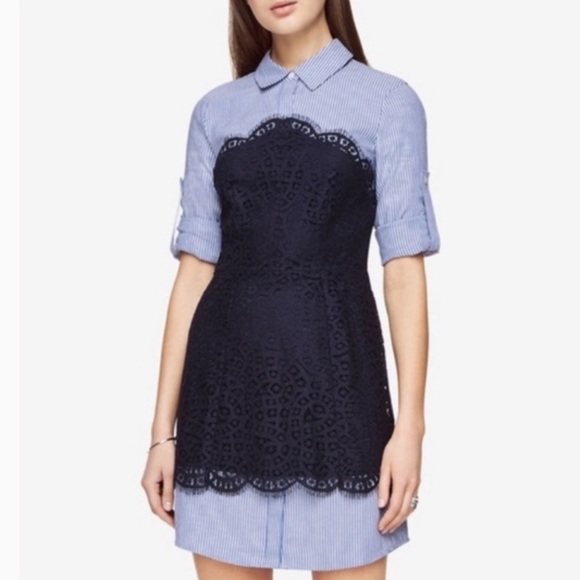 BCBG Lace Dress Shirt Dress - Picture 1 of 7